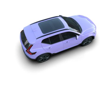 Araba izole. Araba beyaza. 3 Boyutlu Hazırlama.