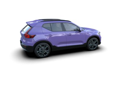 Stüdyo ortamında markasız bir SUV 'un 3 boyutlu çizimi