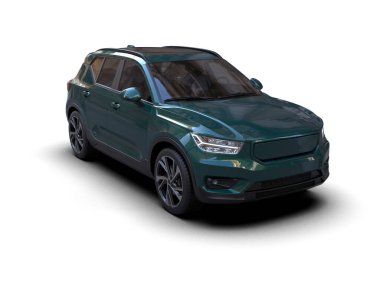 modern yeşil spor araba - 3 boyutlu illüstrasyon