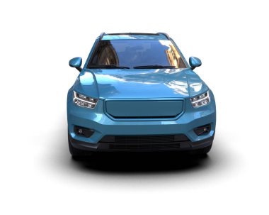 mavi araba modern şehir manzarası