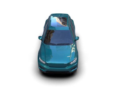 Mavi bir arabanın 3 boyutlu görüntüsü