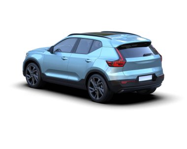 Modern araba beyazda izole edilmiş. 3d oluşturma -