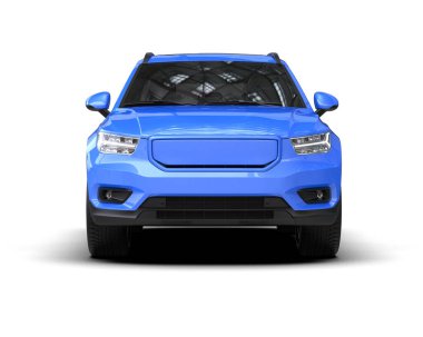 modern araba beyaz arkaplanda izole edildi. 3 boyutlu görüntüleme - ön görünüm.