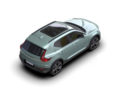 Beyaz arka planda izole edilmiş modern lüks araba. 3d oluşturma