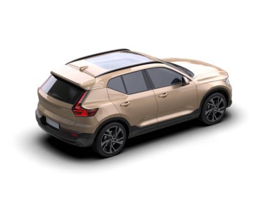 Beyaz arka planda bir araba. 3D görüntüleme - a