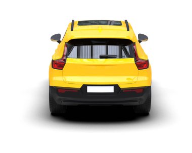 Beyaz arka planda modern taksi.