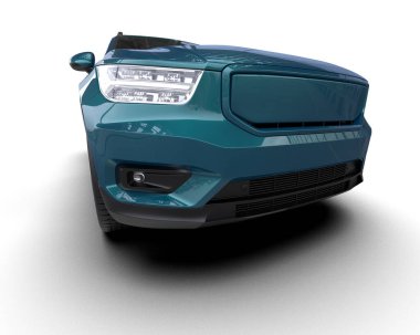 Gri arka planda mavi modern araba