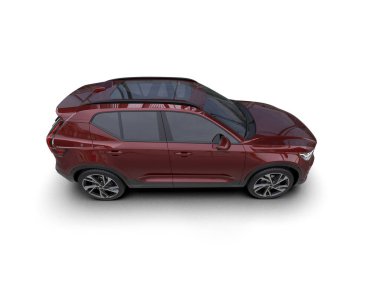 Modern kompakt araba. 3d oluşturma