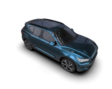 Beyaz arka plan üzerinde modern suv araç