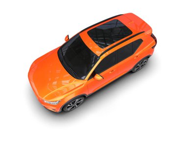 turuncu modern araba - ön manzara.