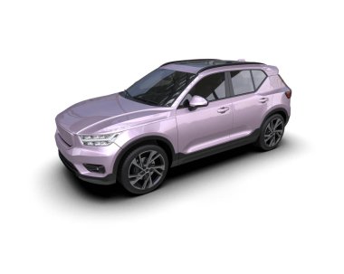 Beyaz arka planda modern bir cip. 3d oluşturma