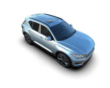 modern lüks araba beyaz arka planda izole edilmiş - 3 boyutlu görüntüleme