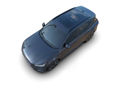 Araba beyaz arka planda izole edilmiş. 3D görüntüleme - illüstrasyon