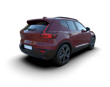 kırmızı lüks modern SUV araba - yan görünüm