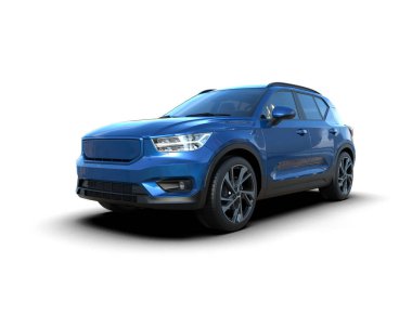 mavi araba modern SUV - 3D görüntüleme