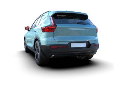 modern araba bir gölge ile aydınlık bir yüzey üzerinde izole - 3 boyutlu görüntüleme