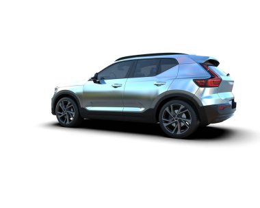 Beyaz arka planda modern lüks bir araba. 3d oluşturma