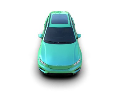 modern elektrikli araba beyaz arka planda izole edildi