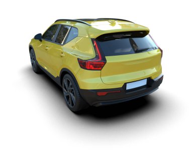 sarı modern araba - arka plan