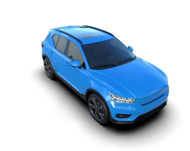 modern kompakt araba beyaz arkaplanda izole edildi