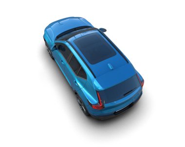 beyaz zemin üzerinde mavi spor araba.