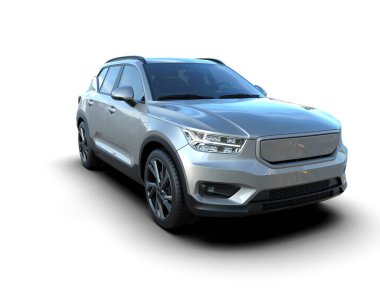 Arka planda bir araba. 3d oluşturma.