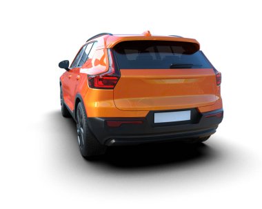 Beyaz arka planda gölgeli bir araba