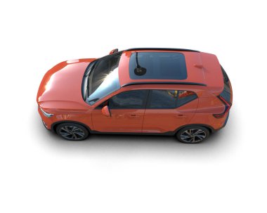 turuncu modern aile SUV - 3D görüntüleme