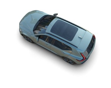 modern şehir arabası beyaz arka planda izole edildi