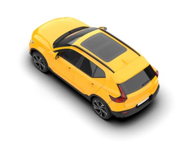 beyaz arka planda modern araba 3 boyutlu görüntüleme