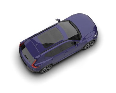 3D görüntüleme mavi araba