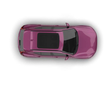 Modern pembe araba manzaralı. en üstteki görünüm
