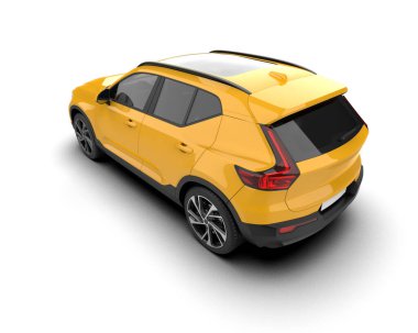 Arka planda izole edilmiş gerçekçi bir SUV aracı. 3D görüntüleme - illüstrasyon