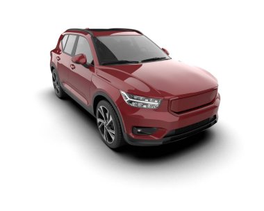 kırmızı cip - modern şehir konsepti - ön görünüm