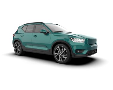 modern araba beyaz arka planda izole edildi. 3 boyutlu çizim - illüstrasyon