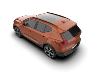 Araba beyaz arka planda izole edilmiş. 3d oluşturma