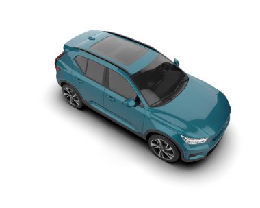 Araba sedanı beyazda izole edilmiş. 3 Boyutlu Hazırlama.