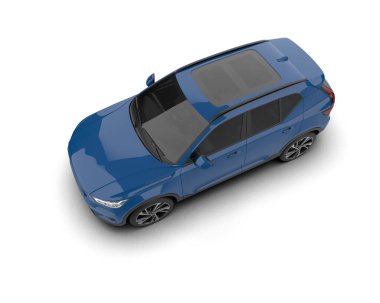 modern araba beyaz arka planda izole edildi. 3 boyutlu çizim - illüstrasyon