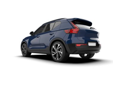 beyaz arka planda modern SUV arabası - 3 boyutlu görüntüleme