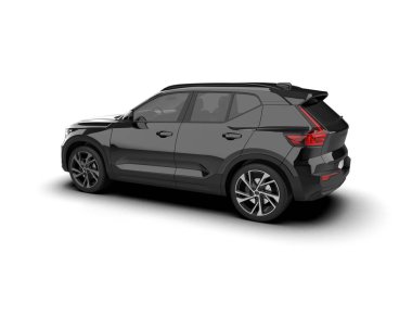 Arka planda izole edilmiş gerçekçi bir SUV aracı. 3D görüntüleme - illüstrasyon