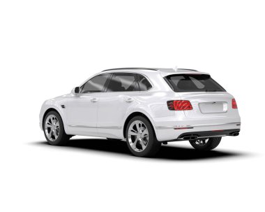 modern beyaz SUV arabası beyaz arkaplanda izole edildi