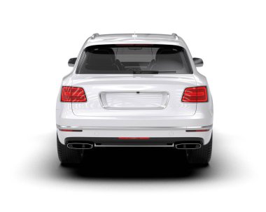 modern beyaz SUV arabası beyaz arkaplanda izole edildi