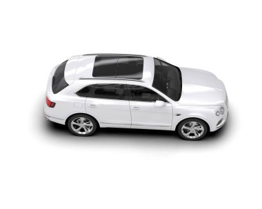modern beyaz SUV arabası beyaz arkaplanda izole edildi