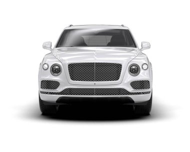 modern beyaz SUV arabası beyaz arkaplanda izole edildi