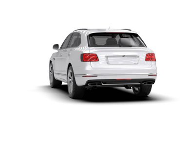 modern beyaz SUV arabası beyaz arkaplanda izole edildi