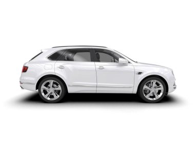 modern beyaz SUV arabası beyaz arkaplanda izole edildi