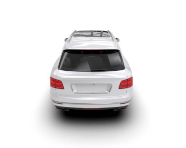 modern beyaz SUV arabası beyaz arkaplanda izole edildi