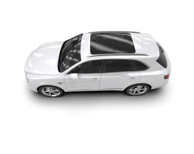 modern beyaz SUV arabası beyaz arkaplanda izole edildi