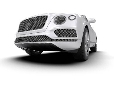 modern beyaz SUV arabası beyaz arkaplanda izole edildi