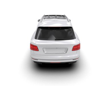 modern beyaz SUV arabası beyaz arkaplanda izole edildi